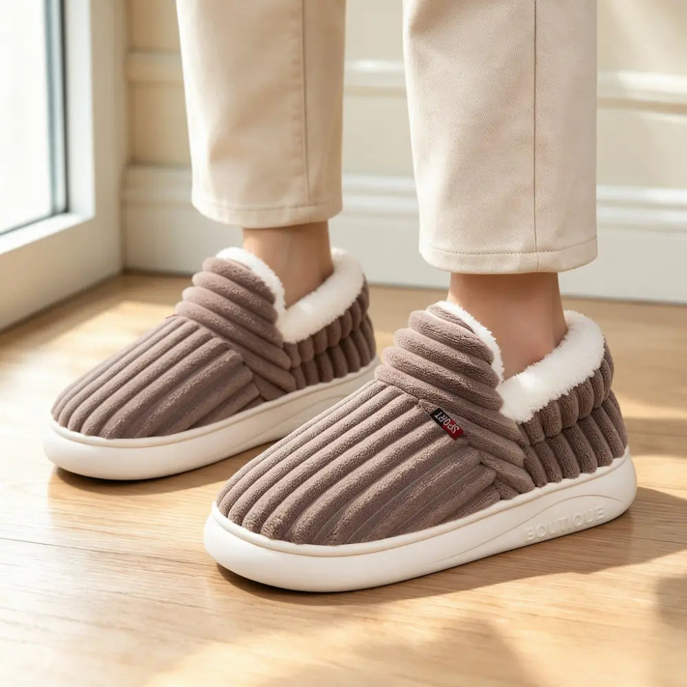 【36-47】Nowe damskie buty zimowe – ocieplane, grube, domowe, ciepłe, wsuwane, stylowe kapcie