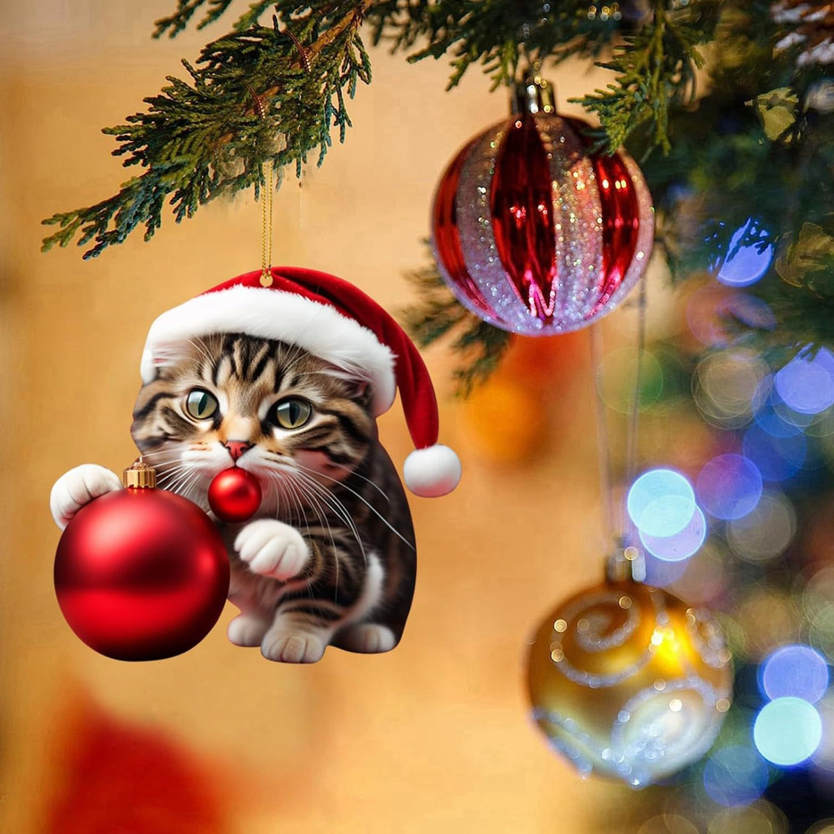 🔥🐈【Kupte 5 a získejte 5 zdarma】🎄10 kusů😻Ozdoby na vánoční stromeček Kitty. Závěsné doplňky pro kočky