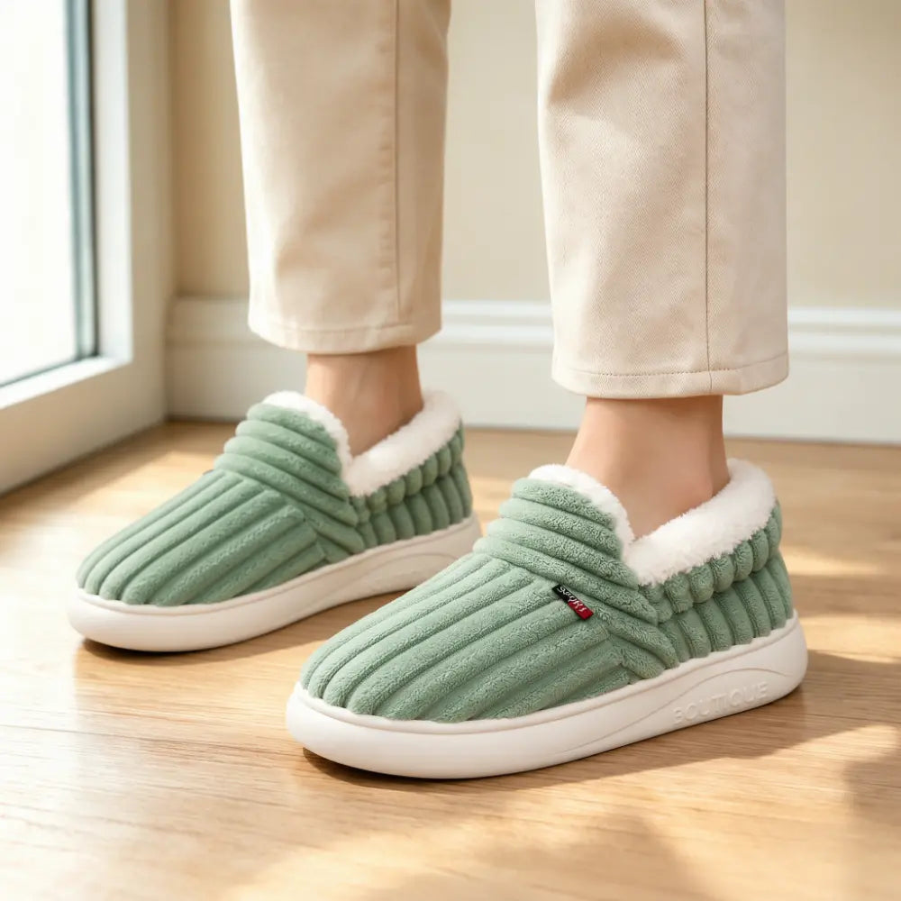 【36-47】Nowe damskie buty zimowe – ocieplane, grube, domowe, ciepłe, wsuwane, stylowe kapcie