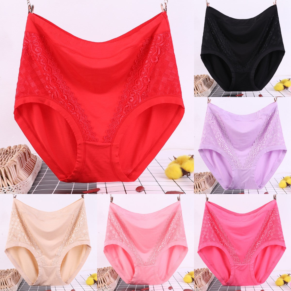 🔥🩲【Kup 6, a 6 dostaniesz gratis】(6/12 szt.)  Antybakteryjne majtki modelujące brzuch z wysokim stanem