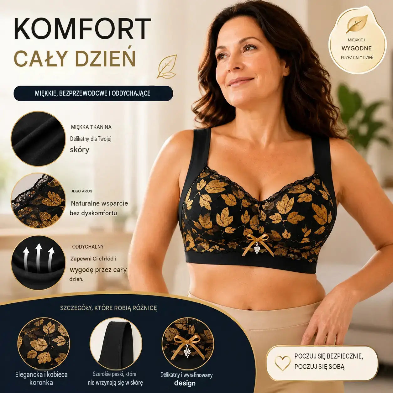 💌🌈【3 sztuki】【M-4XL】Biustonosz koronkowy w dużym rozmiarze bez stalowych kółek, luksusowy, piękny, seksowny biustonosz z tyłu