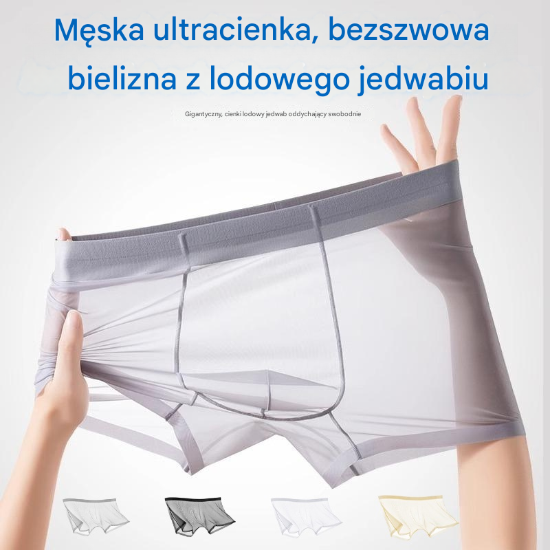 💖🩲Promocja ograniczona czasowo🎉🔥【4 sztuki】 2026 cienkie jedwabne bokserki z siateczki, oddychające i seksowne, luźne i nieobcisłe w talii
