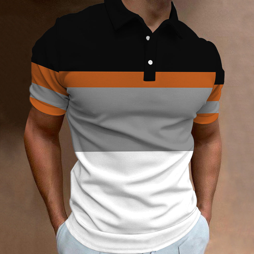 🔥【50% zniżki na jedną sztukę】👔【S-6XL】Nowa, letnia męska koszulka POLO w paski z nadrukiem 3D
