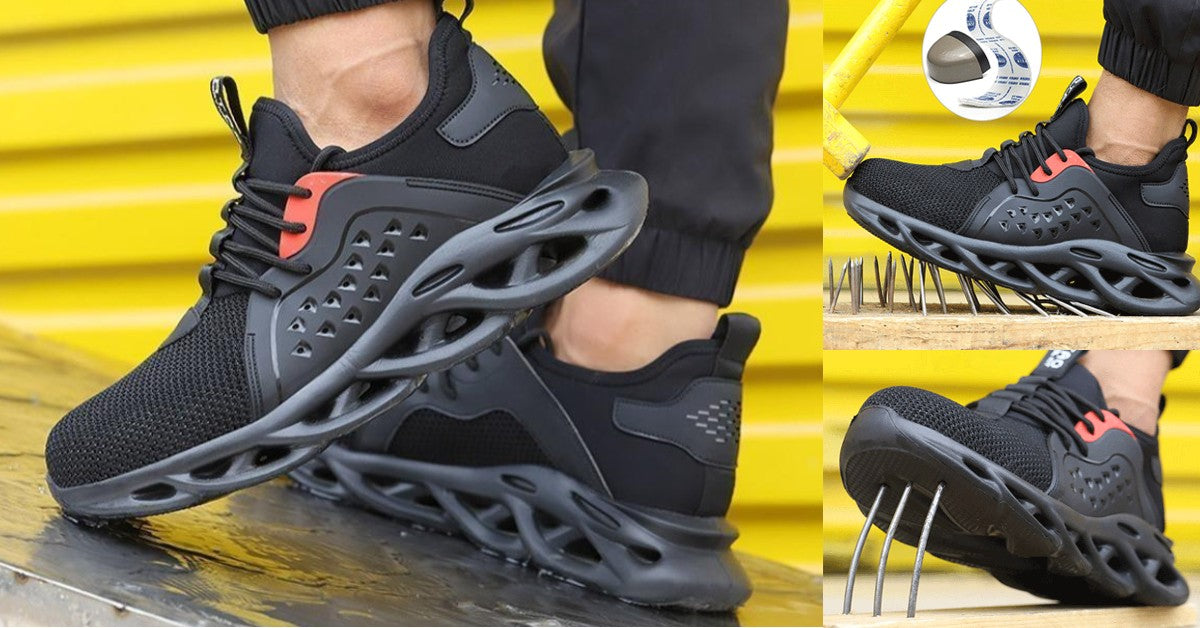🚵‍♂️🔨【39-48】👨‍🔧 Męskie oddychające buty robocze, odporne na uderzenia i przebicie, ze stalowym noskiem i warstwą izolacyjną.