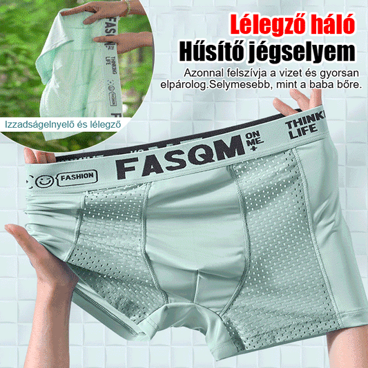 ⏰⏰【6 kusů】Nový styl, pohodlné a prodyšné, síťované, ledové hedvábné boxerky velké velikosti