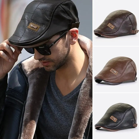 🧢🔥2025 nowy jesień i zima wysokiej klasy męski skórzany beret w stylu retro