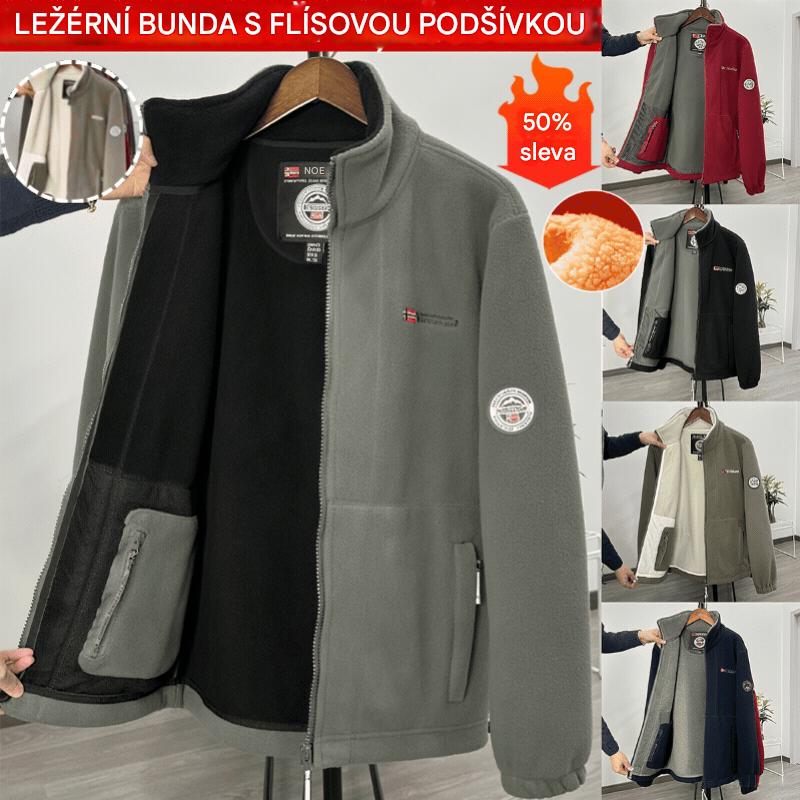 🏆💥【Oferta por tiempo limitado】Pánská silná sametová fleecová bunda, podzim a zima, teplá, lehká, velká velikost