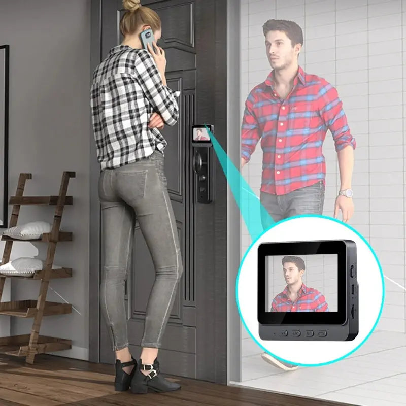 🔥Bezprzewodowa kamera dzwonka: 1080P, kąt widzenia 170°, ekran 4,3 cala, wodoodporność IPX65, tryb nocny