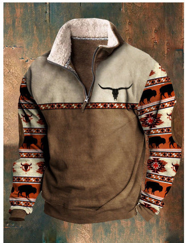 👕【50%OFF】【S-4XL]2025 Męski modny, jesienno-zimowy, ciepły sweter z długim rękawem i nadrukiem 3D