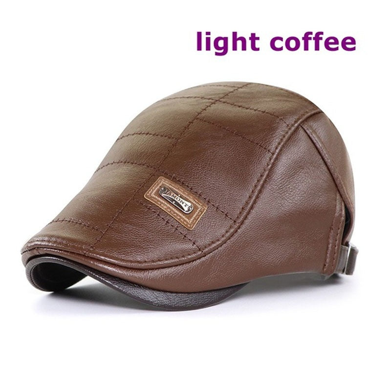 🧢🔥2025 nowy jesień i zima wysokiej klasy męski skórzany beret w stylu retro