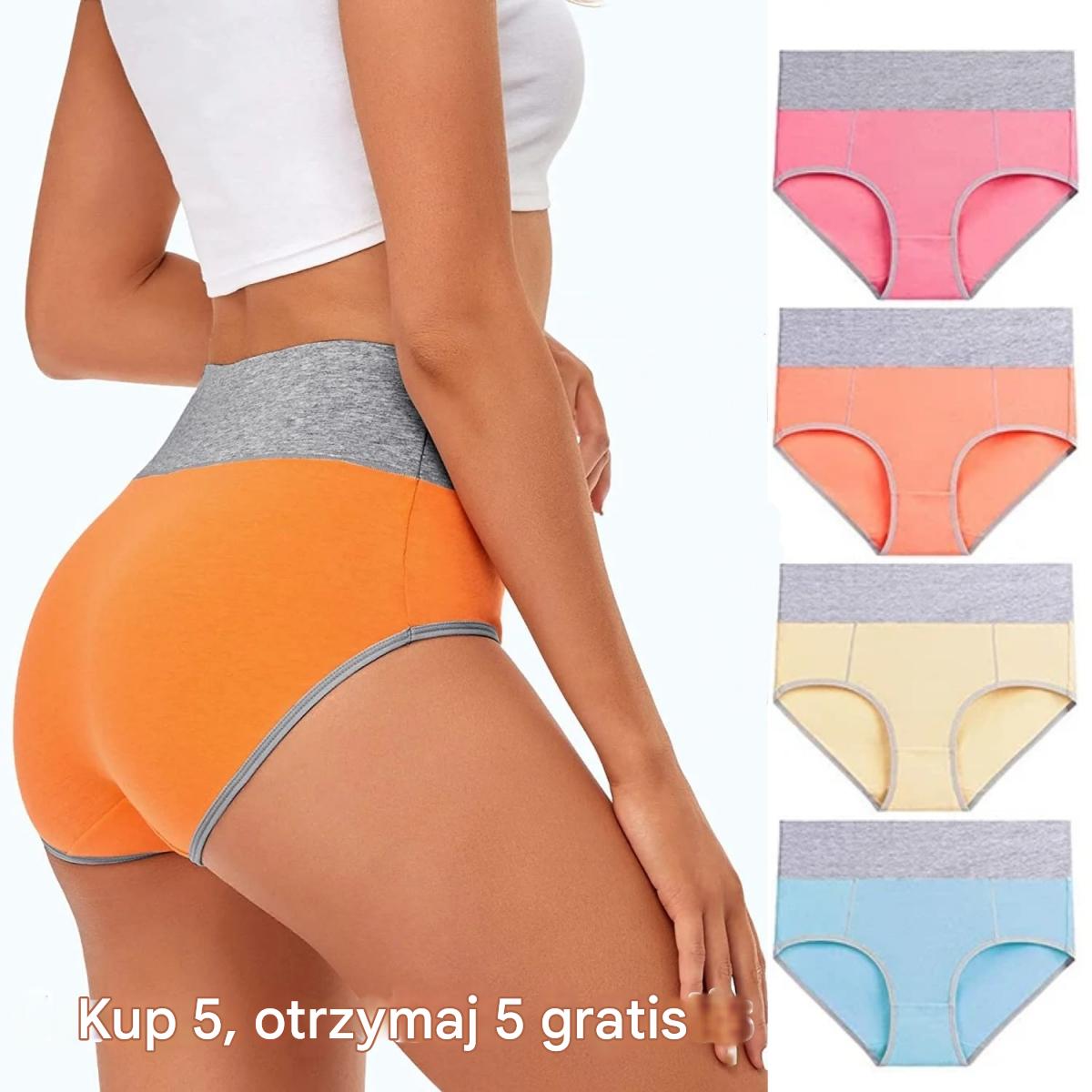 🔥【5 pozycji】 👙Bielizna antybakteryjna wykonana z czystej bawełny z wysokim stanem odprowadzającym wilgoć