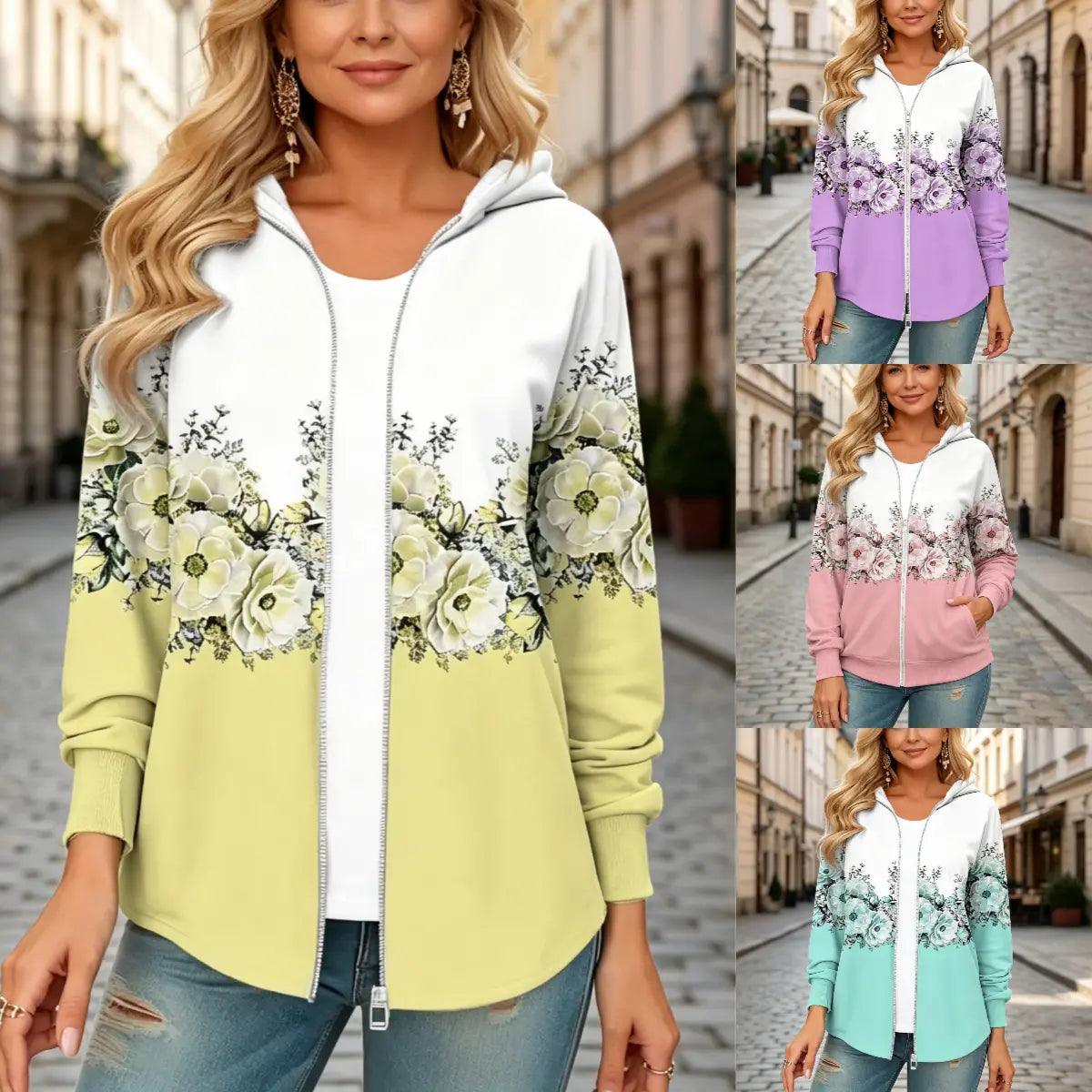 🔥🥰 [S-3XL] 2026 Nowa kurtka z kapturem z nadrukiem na jesień/zimę – swobodna i stylowa