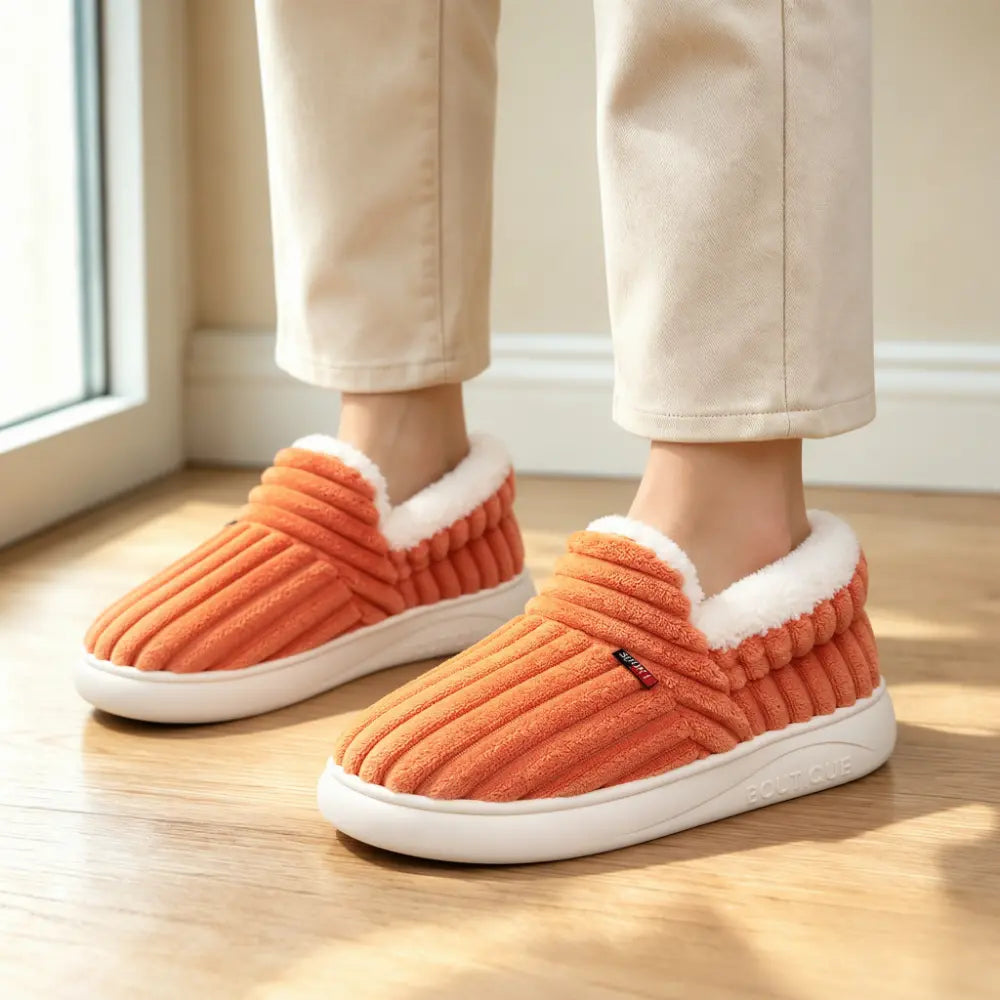 【36-47】Nowe damskie buty zimowe – ocieplane, grube, domowe, ciepłe, wsuwane, stylowe kapcie