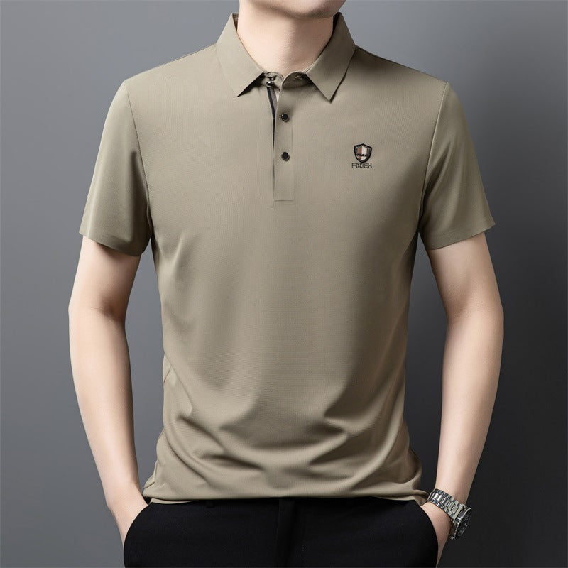 ✨✨【M-4XL】2026 Lodowa jedwabna koszulka polo z półrękawkiem na co dzień