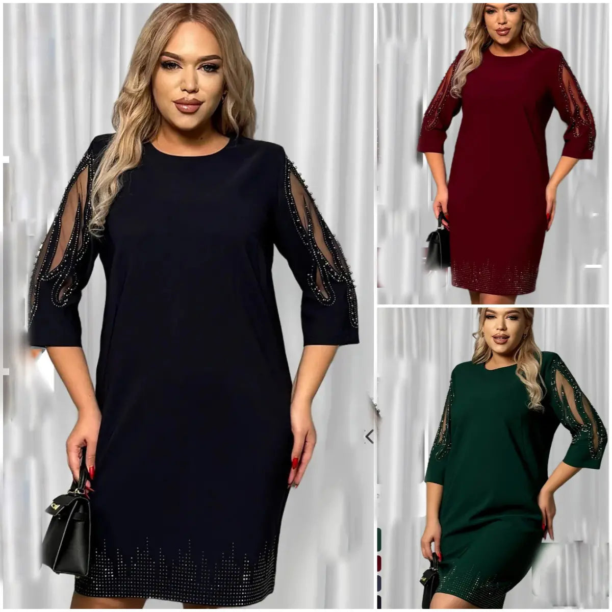 👗【S-5XL】Nowa koronkowa sukienka patchworkowa w dużym rozmiarze – kup jedną, a drugą dostaniesz za pół ceny