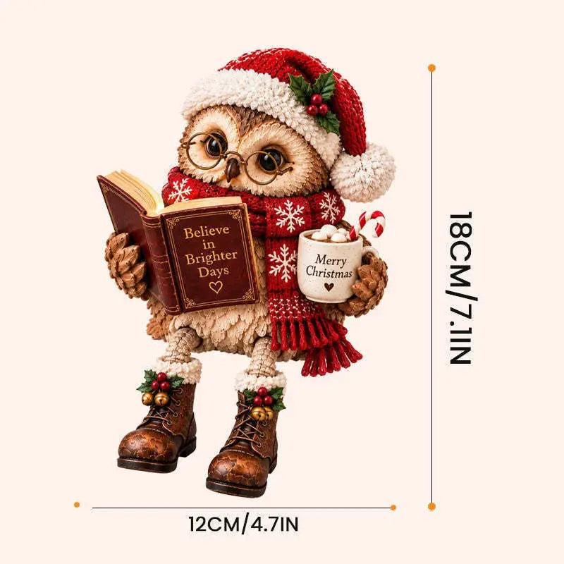 🦉Dekorativní sova – milovnice knih (na poličku)