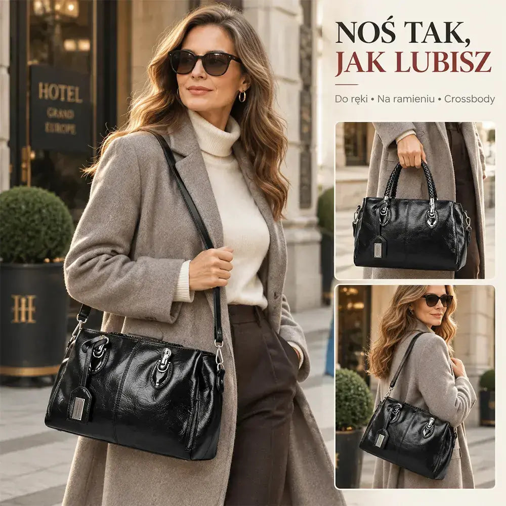 👜【50% sleva】Vintage bostonská kožená kabelka, měkká kožená taška, lze nosit na jednom rameni