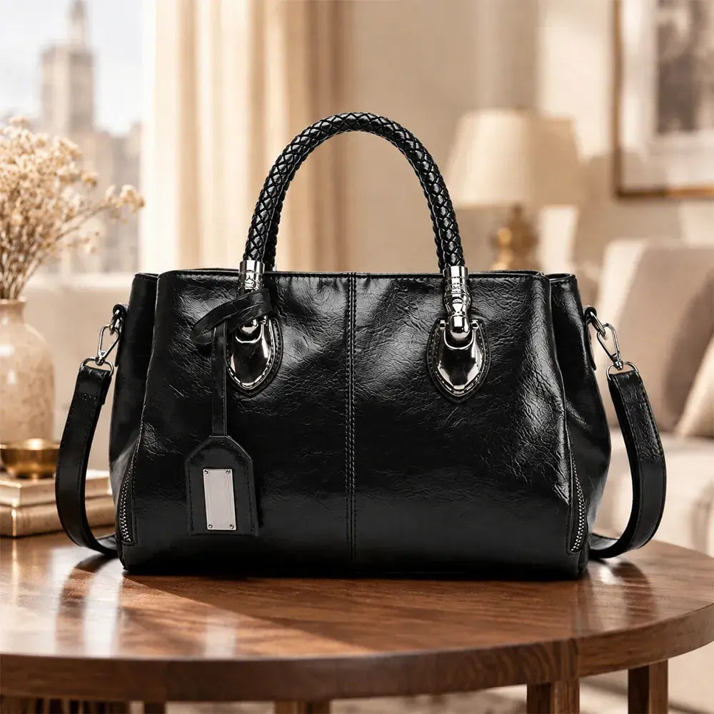 [Ostatni dzień - 50% zniżki] Oryginalna skórzana torebka damska - miękka i elegancka, można ją nosić w ręce lub na ramieniu.