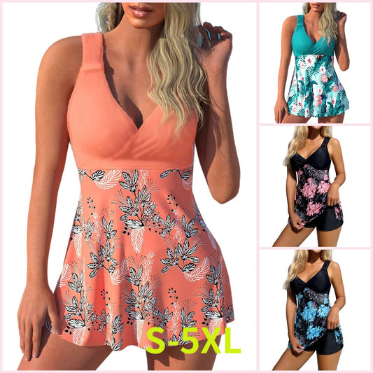 🌴🏖️【Poslední den – sleva 50 %🔥】【S-5XL】Nové plavky s potiskem pro větší velikosti, kraťasy, rozparky na zádech, rychleschnoucí materiál