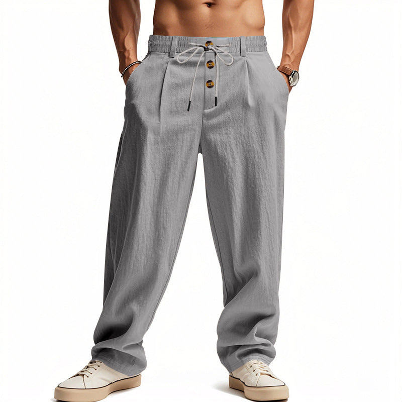 👖👖 [S-3XL]Časově omezená nabídka! Vysoce kvalitní pánské kalhoty na doma. Úzký, rovný střih – prodyšné a pohodlné.