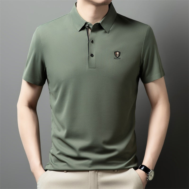 ✨✨【M-4XL】2026 Lodowa jedwabna koszulka polo z półrękawkiem na co dzień