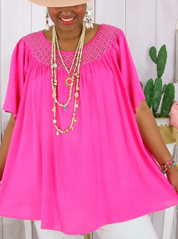 💐💐【XL-8XL】👚Nowy wiosenny luźny koronkowy top – plus size i wyszczuplający