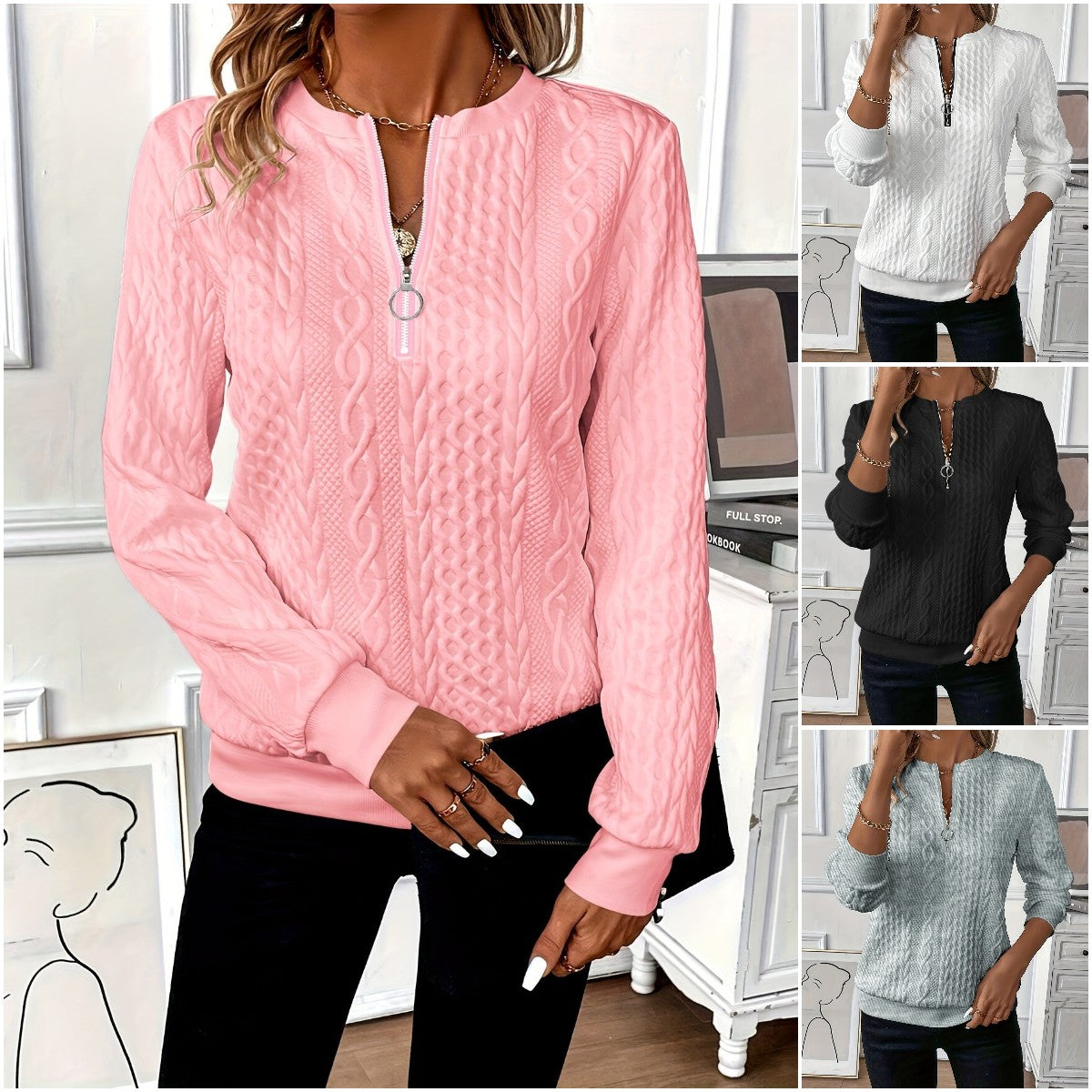 🎀🎀【Nowość oferta】【S-2XL】 2025 nowy jesienny i zimowy sweter damski zapinany na zamek