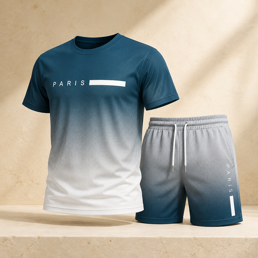 ✨【Pago contra entrega】Conjunto deportivo de verano de 2 piezas para hombre: cómoda camiseta de manga corta y pantalones cortos para el día a día y para estar en casa.