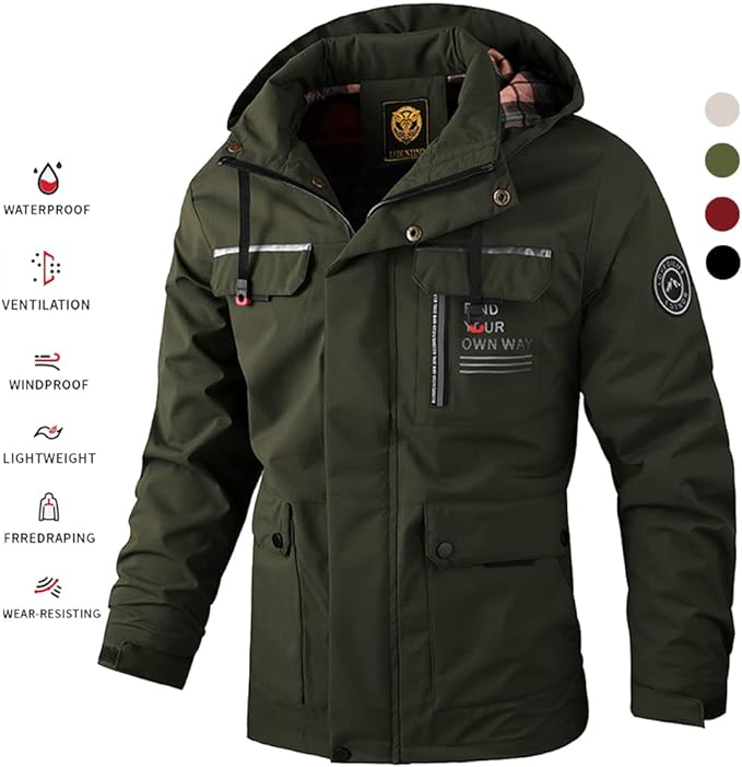 🔥🔥【M-6XL】Jesień i zima męska gruba ciepła wiatroszczelna i wodoodporna kurtka
