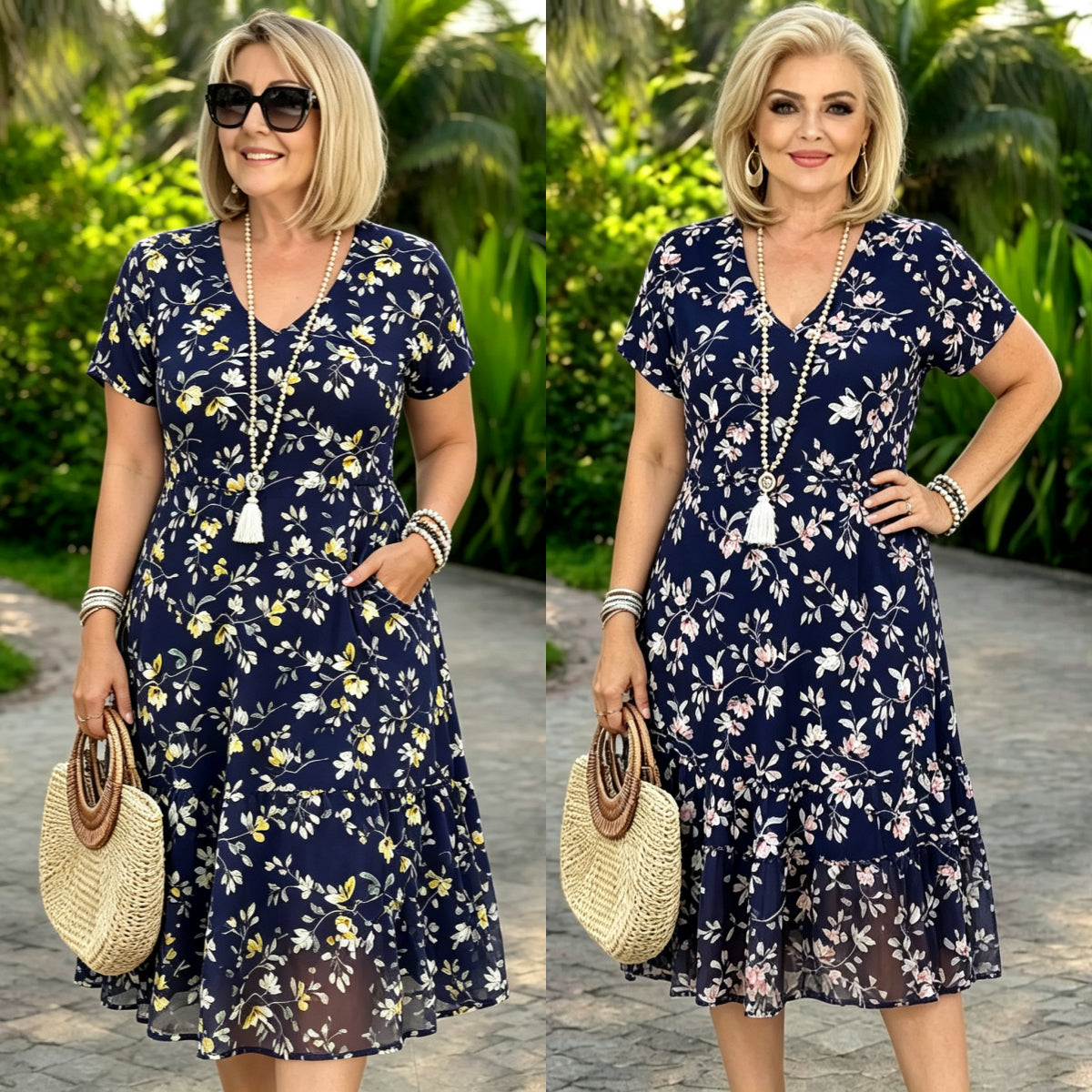[Ograniczona czasowo zniżka 50%] [S-5XL] 👗Modna i elegancka sukienka z kwiatowym nadrukiem na lato