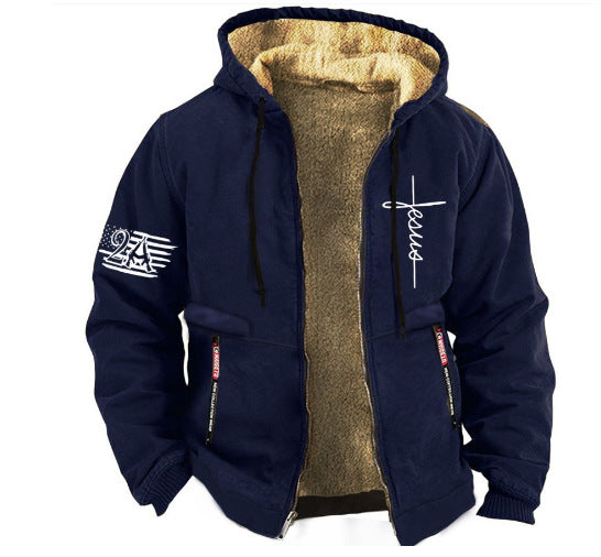 😛Podzimní a zimní výprodej 【S-3XL】Módní podzimní a zimní pánská bunda, teplá a měkká, sametová, volná