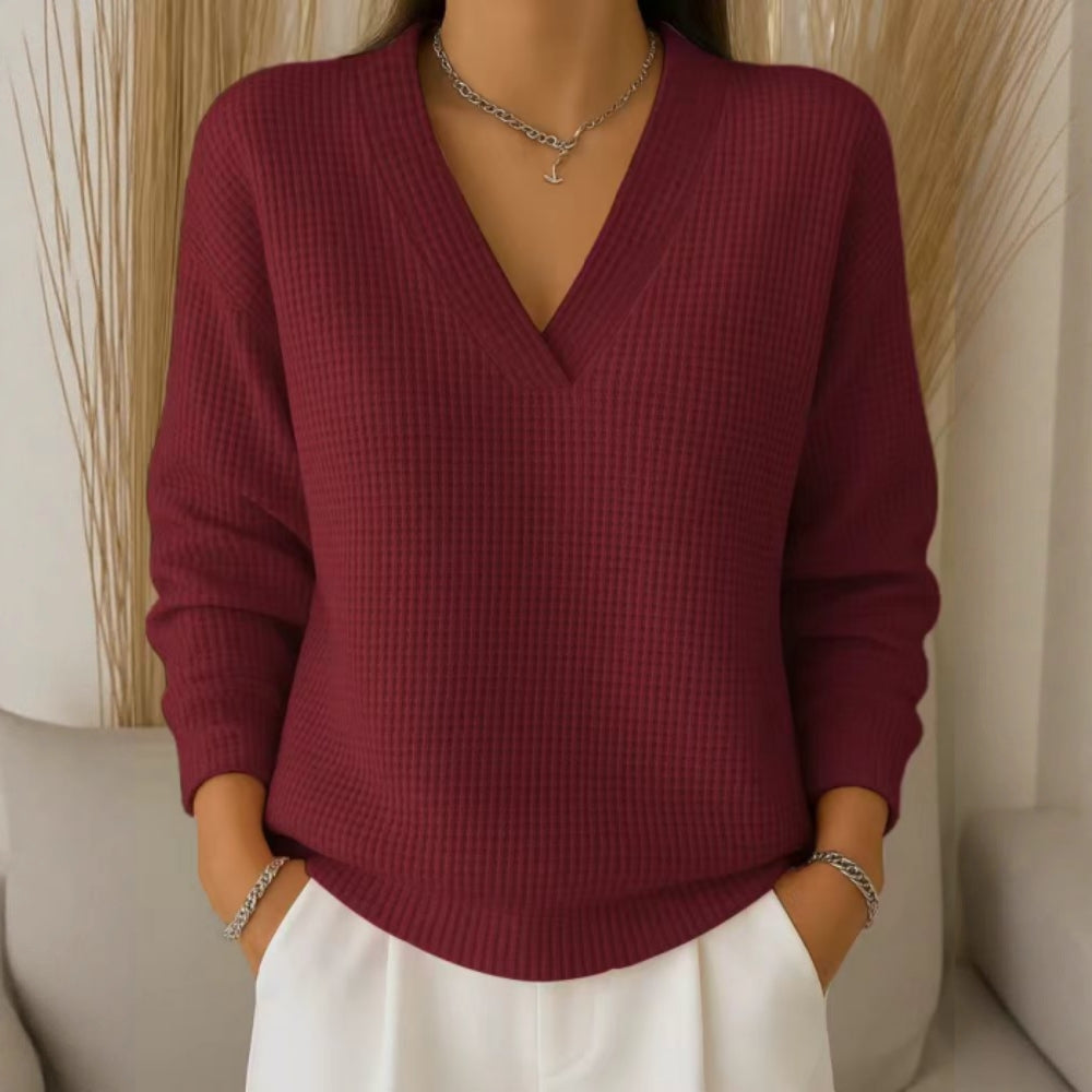 🔥Jesienna oferta specjalna【S-3XL】2026 Elegancka i wygodna damska dzianina z dekoltem w serek