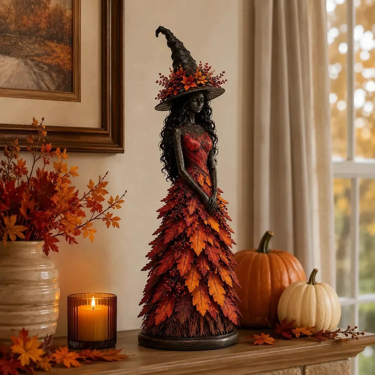 🧙‍♀️ Očarljiva jesenska figurica čarovnice