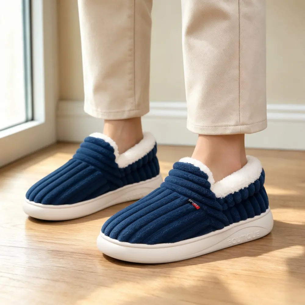 【36-47】Nowe damskie buty zimowe – ocieplane, grube, domowe, ciepłe, wsuwane, stylowe kapcie