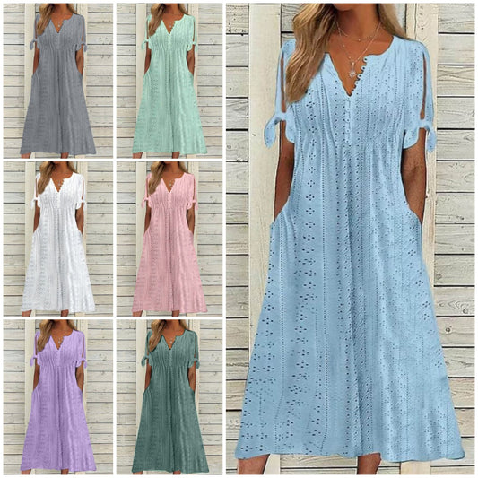 【Omezená nabídka 45% OFF】【🏆Nejprodávanější produkty】👗 Jednoduché a jemné jednobarevné šaty
