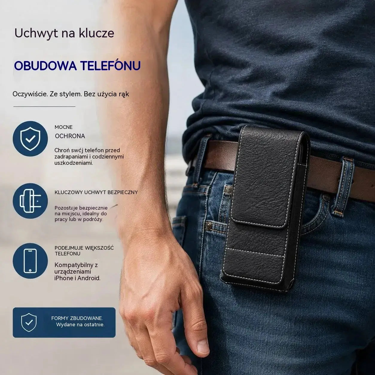 1 sztuka 99zł  🔥 Etui na telefon komórkowy z klipsem do paska – zapięcie magnetyczne, trwałe i z miejscem na kartę