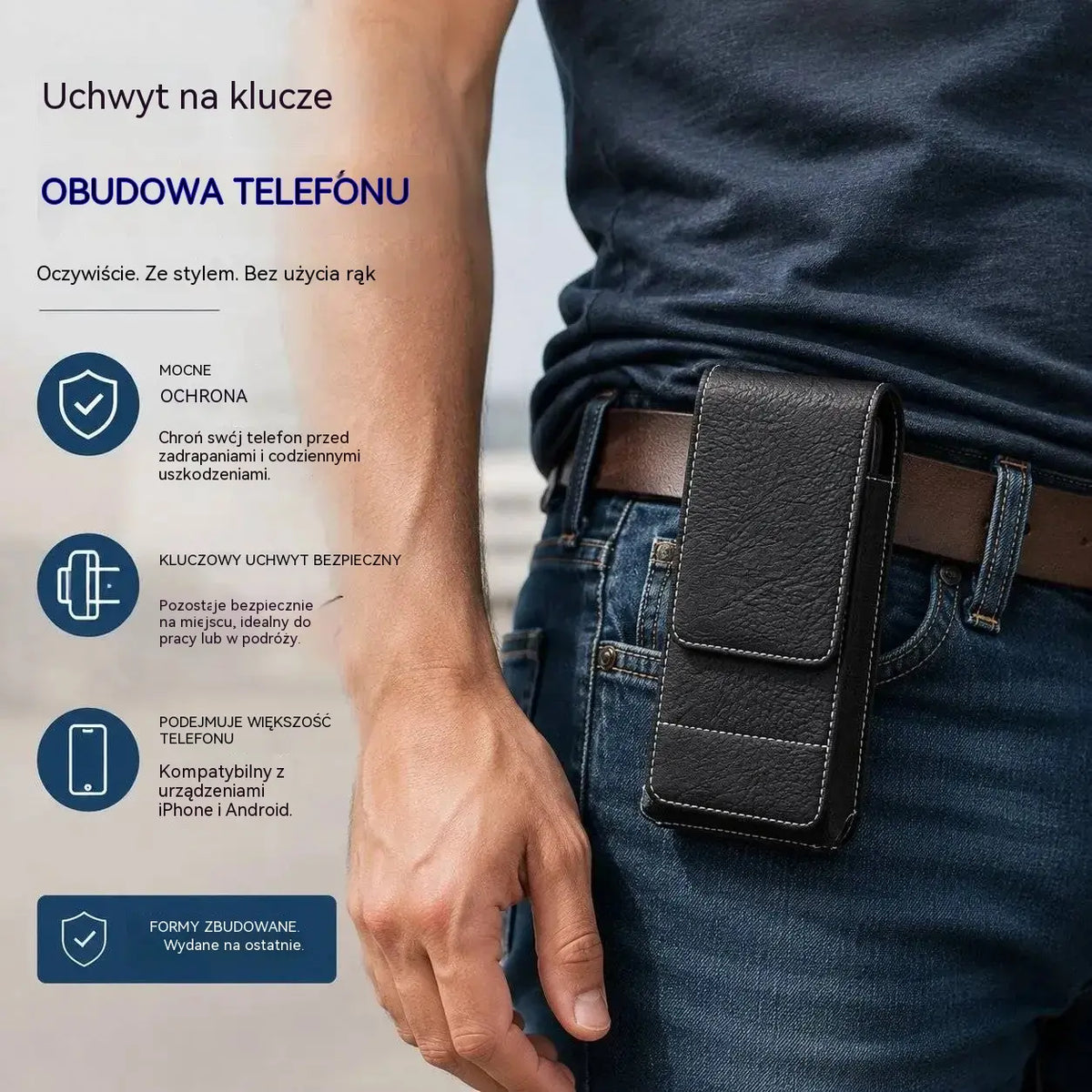 1 sztuka 99zł  🔥 Etui na telefon komórkowy z klipsem do paska – zapięcie magnetyczne, trwałe i z miejscem na kartę