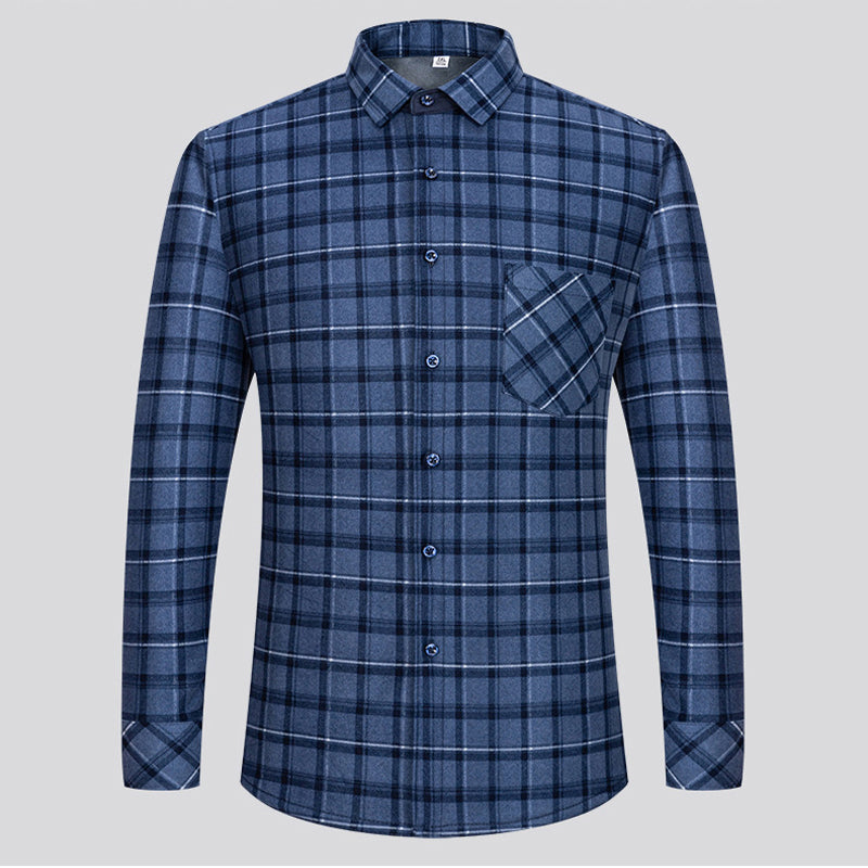 🔥🔥👔【L-5XL】Hřejivá košile s dlouhým rukávem na podzim a zimu
