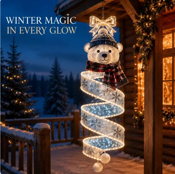 🎄Kolekcja wiszących światełek LED w kształcie spirali z bożonarodzeniowym urokiem ✨