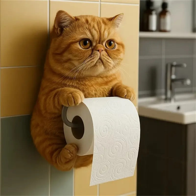 🐱【Horký výprodej tohoto roku】Roztomilý držák toaletního papíru s kočičím vzorem