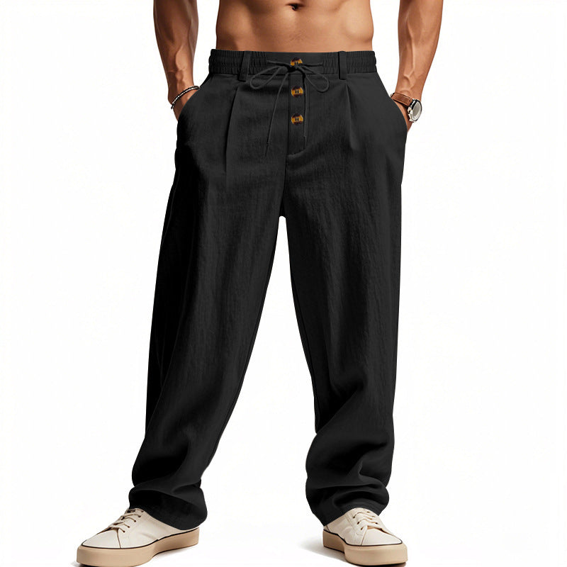 👖👖 [S-3XL]Časově omezená nabídka! Vysoce kvalitní pánské kalhoty na doma. Úzký, rovný střih – prodyšné a pohodlné.