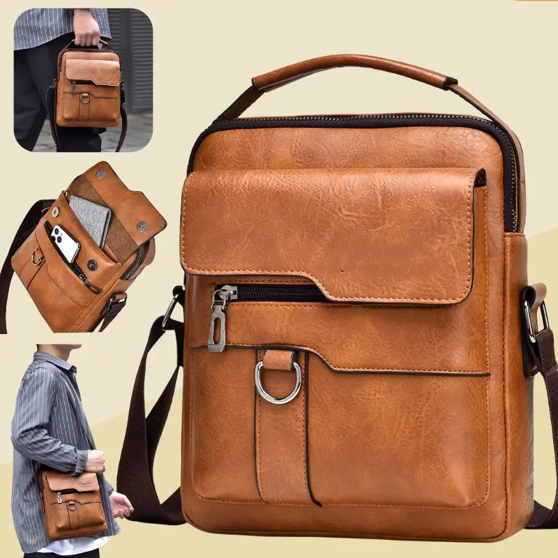【Compra 1, llévate 1 gratis】👜 Bolso tote casual de cuero para hombre: el segundo artículo a mitad de precio.