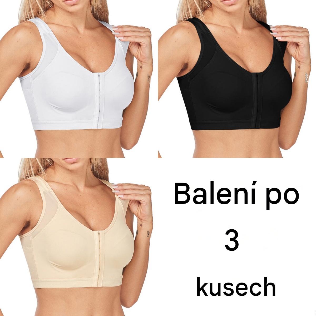 🥰 【3 ks】👙【40–120 kg】Dámská lehká a prodyšná podprsenka bez kostic s předním zapínáním