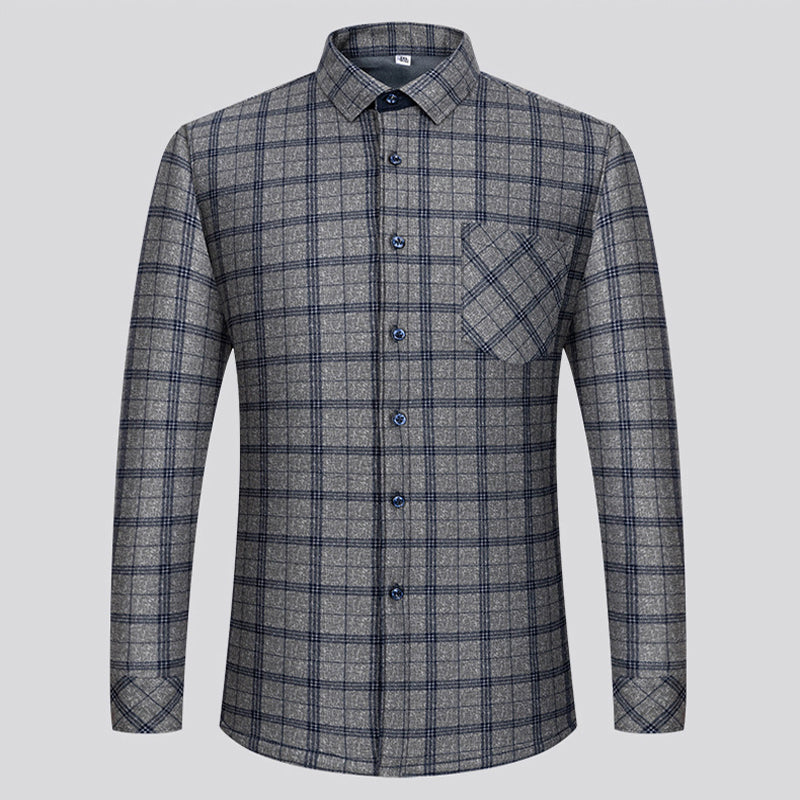 🔥🔥👔【L-5XL】Hřejivá košile s dlouhým rukávem na podzim a zimu