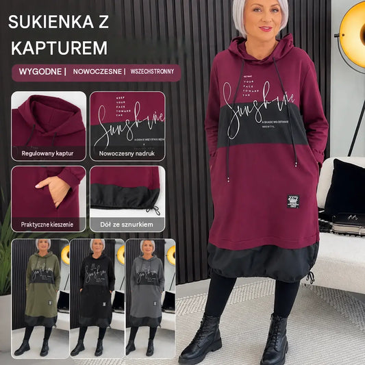 🥰【S-5XL】 👗2026 jesienna i zimowa nowa modna sukienka z nadrukiem plus size
