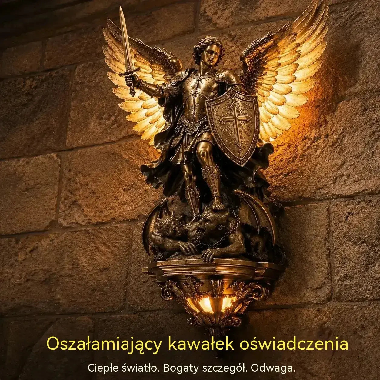 【50% OFF】Lampa ścienna Anioł Stróż św. Michała