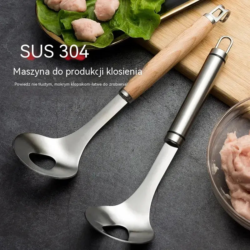 🍖 【2 piezas】Molde para albóndigas de acero inoxidable 304 – ideal para hacer albóndigas de carne y de pescado, perfecto para cocinar en casa 🥄