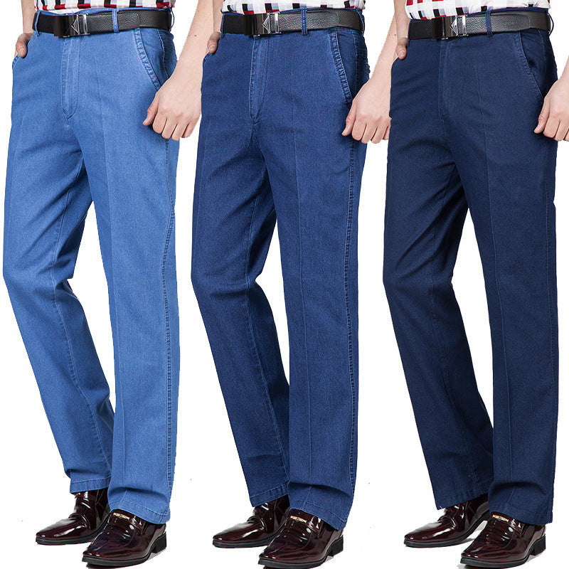 🙋‍♂️👖 Nowe męskie elastyczne, oddychające jeansy z wysokim stanem