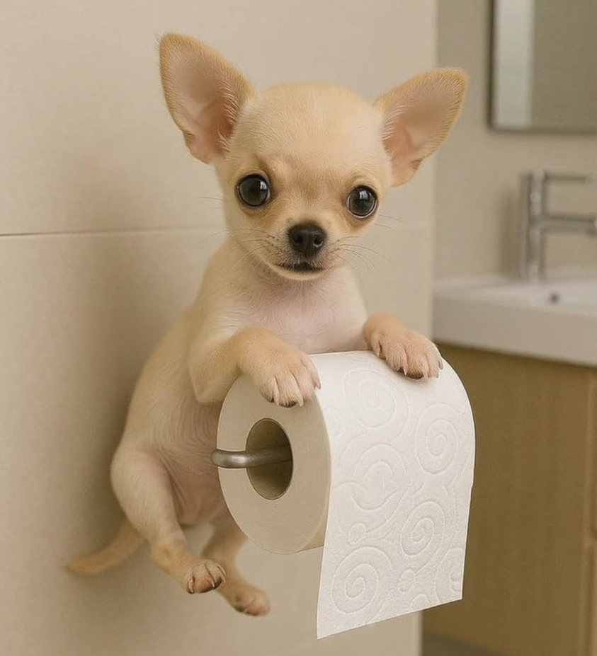 🐕🐕Aranyos kiskutya témájú WC-papírtartó