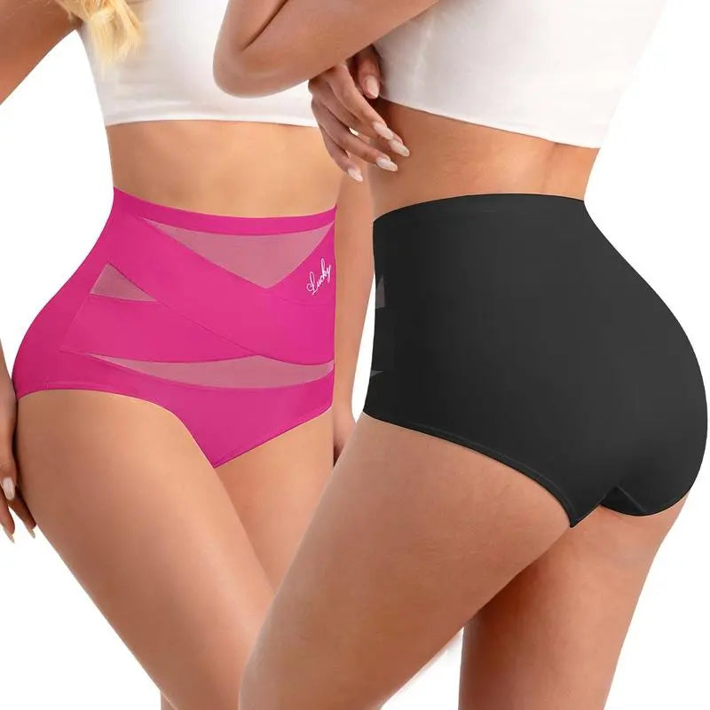 🔥 Majtki damskie z wysokim stanem plus size – krzyżowy fason, modelowanie brzucha i wygodne dopasowanie ✨-druga sztuka za pół ceny